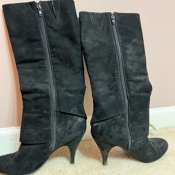 Black Suede Boots, Size 8 - Picture 3 of 7
